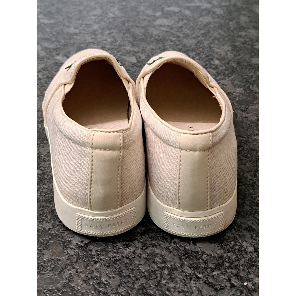 Katy Perry Women's Slip On Shoes Size 7 Novelty Strawberry Canvas Beige Loafer - Picture 7 of 10